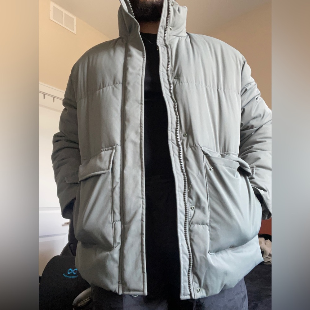 Sage Green Zara Puffer Jacket